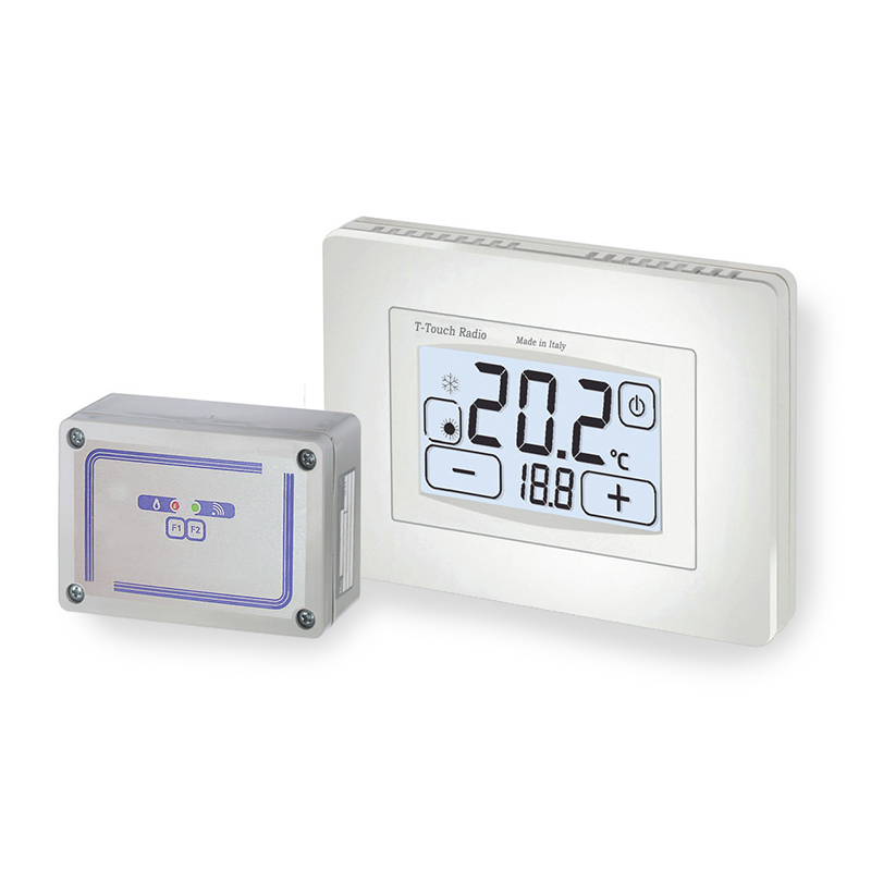 T-TOUCH RADIO - Termostato da parete touch screen con comando onde radio