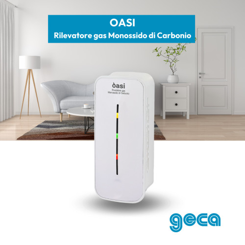 Détecteur de monoxyde de carbone portable Oasi : design italien, sécurité partout.